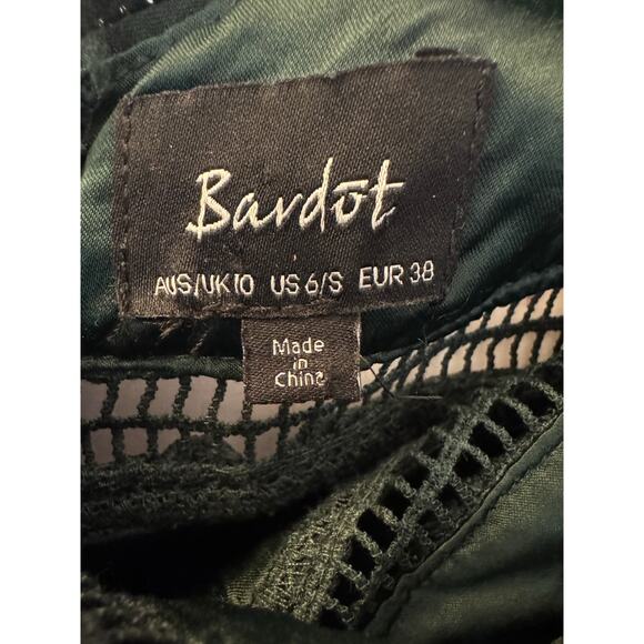 Bardot Gemma Green Halter Lace Sheath Dress Size 6 - Picture 7 of 8